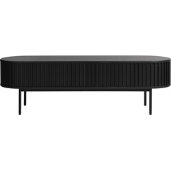 Tv Meubel Zwart - 45x160x48cm - Eikenhout - Meubel Siena