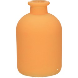 Jodeco Bloemenvaas Avignon - Fles model - glas - mat oranje - H17 x D11 cm - Vazen