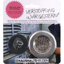 Haushaltshelden Gootsteen set incl gootsteenfilter en afvoerstop - RVS - Keukenzeefjes