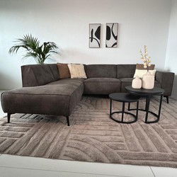 Industriële hoekbank Brisbane antraciet links leer