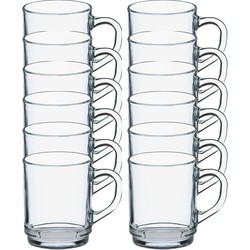 Duralex Theeglazen Versailles - 12x stuks - glas - 260 ml - Koffie- en theeglazen