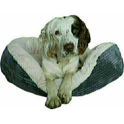 ROSEWOOD HONDENMAND OVAAL JUMBO CORD PLUCHE GRIJS / CREME 81,5 CM