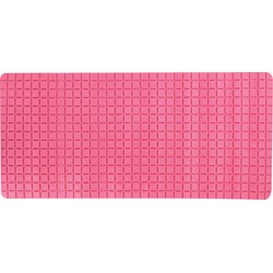 MSV Douche/bad anti-slip mat badkamer - rubber - fuchsia roze - 76 x 36 cm - Badmatjes