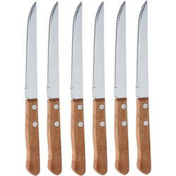 Steakmessen/vleesmessen bestek - 6x stuks - 21 cm - Keuken - Messen