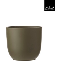 Tusca pot rond groen h18,5xd19,5 cm I - Mica Decorations