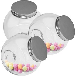 3x Glazen snoepjes pot 16 cm - Voorraadpot