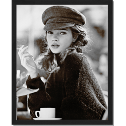 Kate Moss - Fotoprint in houten frame - 40 X 50 X 2,5 cm