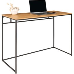 Vita Desk - Desk with black frame and oak look top 100x45x75 cm