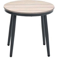 Margriet bijzettafel - Ø50 cm - carbon black - light teak vironwood