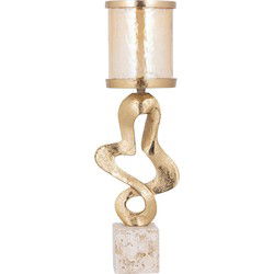 PTMD Kandelaar Sianaine - 11x11x43 cm - Aluminium - Goud