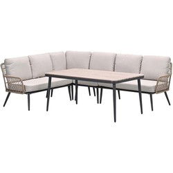 Allasio Lounge- diningset 5 dlg Dessert Sand