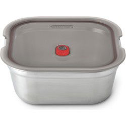 Zwart+Blum Stalen Voedselbox Vierkant - 195x189x77mm - Grijs/Rood