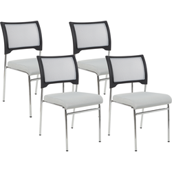 SEDALIA - Set van 4 stoelen - Grijs - Polyester
