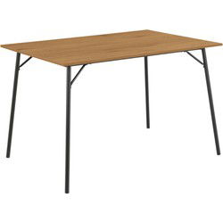 Eettafel Rechthoek Naturel/Zwart - 120x80x75cm - Tjorna