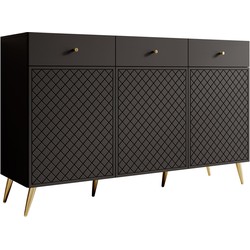 Meubella Dressoir Tadeo - Zwart - 150 cm