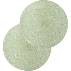 Secret de Gourmet ronde placemat - 4x - salie groen - kunststof - 38cm - Placemats