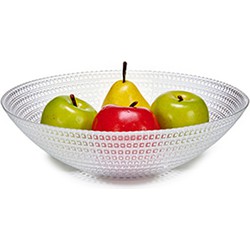 Grote fruitschaal Cristas Allure van bewerkt glas rond 30.5 cm - Fruitschalen