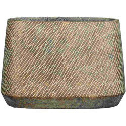 Mica Decorations Bloempot Camino - 42x20x30 cm - cement - Donker Bruin