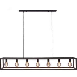 Hanglamp 7-Lichts - Rechthoekig Frame - Zwart - Lamp Mikey