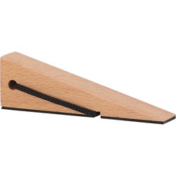 Esschert deurstopper/deurwig - beukenhout/rubber - anti-slip - beige - 12 x 3 x 4 cm - Deurstoppers