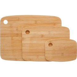 5Five Set van 3x snijplanken - 19/29/37 cm - bamboe hout - Snijplanken