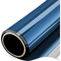 3x Stuks raamfolie zonwerend semi transparant/blauw 50 cm x 2 meter zelfklevend - Raamstickers