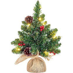 Black Box Kunstkerstboom Creston - 15x15x30 cm - Pvc - Groen