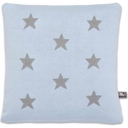 Baby's Only Gebreid sierkussen babykamer Star - Baby Blauw/Grijs - 40x40 cm - Inclusief kussenvulling