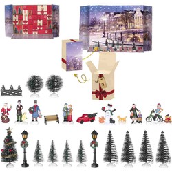 Luville Advent Kalender Kerstdorp - 43x31x6 cm - 24 Stuks