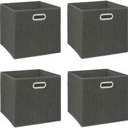 5Five Opbergmand/kastmandje - 6x - Donkergrijs - 31x31x31 cm - 29L - Opbergmanden