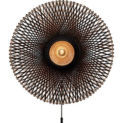 Wandlamp Kalimantan - Bamboe/Zwart - Ø87cm