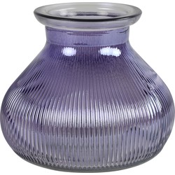 Decostar Bloemenvaas - paars/transparant glas - H12 x D15 cm - Vazen