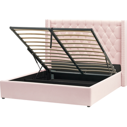 Beliani LUBBON - Tweepersoonsbed-Zilver-Fluweel