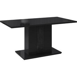 Meubella Eetkamertafel Grant - Hoogglans Zwart - 160 cm