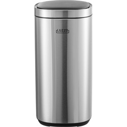 Luzzo® Square Sensor prullenbak met Ozon Filter 30 liter - Mat Zilver