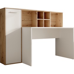 Meubella Bureau Elze - Eiken - Wit - 158 cm