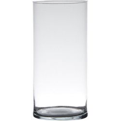 Hakbijl Glass Vaas - cilinder - glas - helder - 30x12 cm - bloemenvaas - Vazen