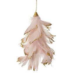 Clayre & Eef Decoratie Hanger Bloem 14x11x7 cm Roze Veren