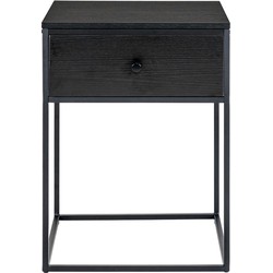 Vita Bedside table with 1 drawer - Bedside table with 1 drawer, black with black drawer