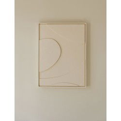 Indore Home – 3D Schilderij – Design A1 – Abstracte vormen – 3D wandpaneel - Crème