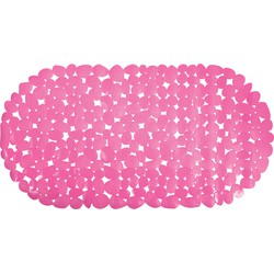 MSV Douche/bad anti-slip mat - badkamer - pvc - fuchsia roze - 39 x 99 cm - Badmatjes
