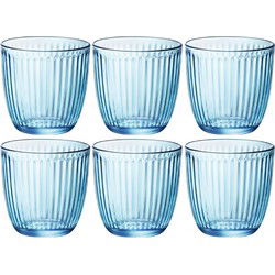 Bormioli Rocco Drinkglazen - 18x- blauw - tumbler glas - 290 ml - Drinkglazen