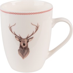 Clayre & Eef Mok  300 ml Beige Bruin Porselein Hert Theemok