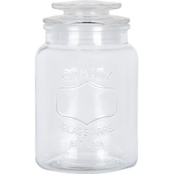 Clayre & Eef Voorraadpot Ø 11x18 cm Transparant Glas