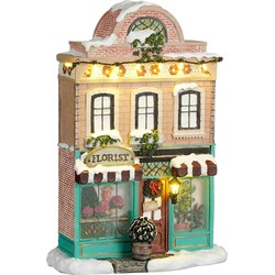 Luville Kerstdorp Bloemenwinkel - 17.5x8.5x25.5 cm - Polyresin - Multi