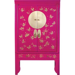 Fine Asianliving Chinese Bruidskast Fuchsia Royale Handgeschilderd -