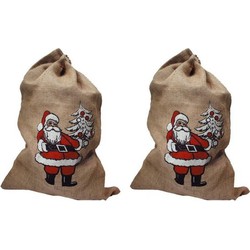 2x Kerst kado zakken 85x55 cm - Feestdecoratievoorwerp