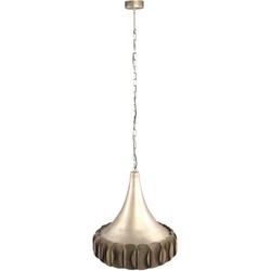 PTMD Gindy Ronde Hanglamp - H168 x Ø57,5 cm - Metaal - Goud