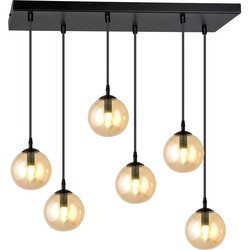 moderne hanglamp Fabbri Zwart 6-lichts