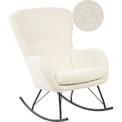 Beliani ANASET - Schommelfauteuil-Wit-Bouclé